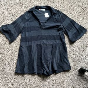 Free people beach terry stripe romper